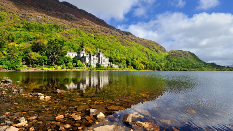 Kylemore Abbey in Connemara, County Galway, Ireland.