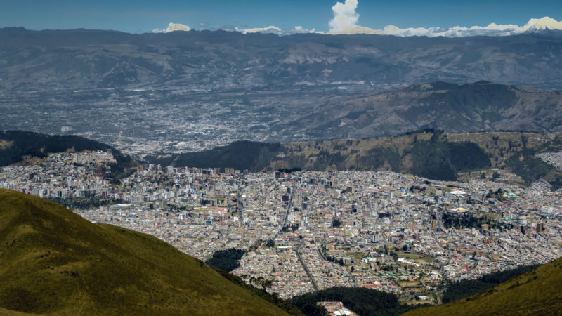 View from TeleferiQo gondola Quito Ecuador