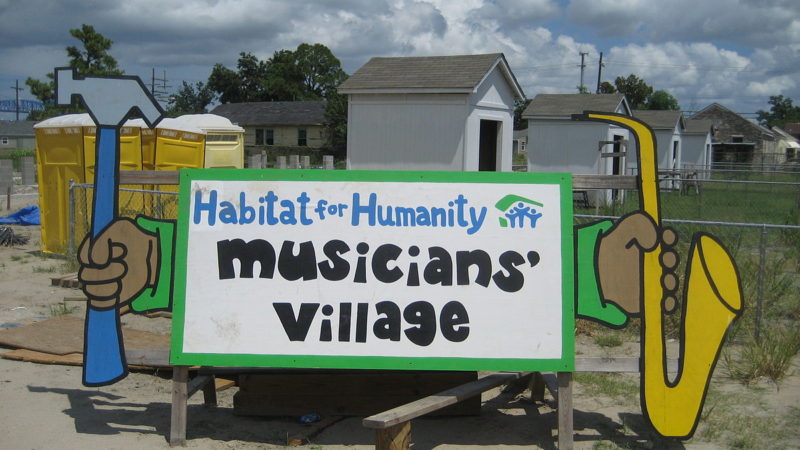 "HabitatMusiciansVillageSign20Aug07" by Infrogmation of New Orleans - Photo by Infrogmation. Licensed under CC BY-SA 3.0 via Wikimedia Commons.