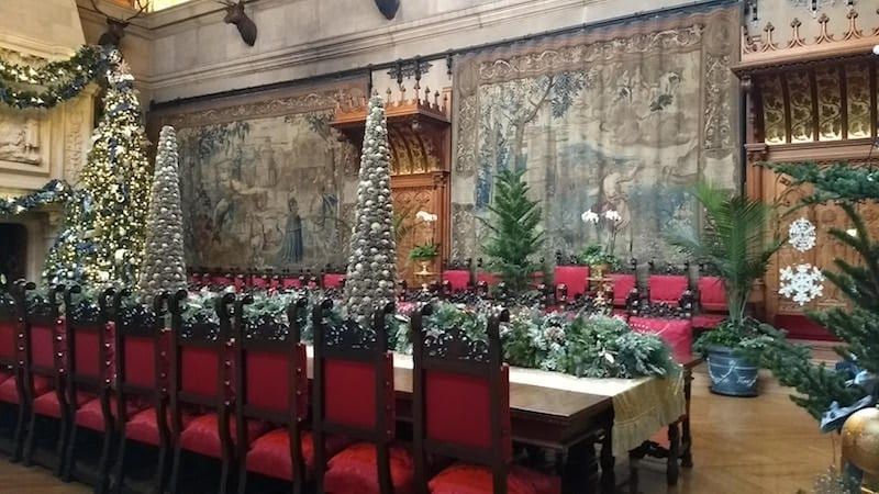 The towering Christmas tree in the banquet hall of Biltmore House. Photo credit: Shelley Seale