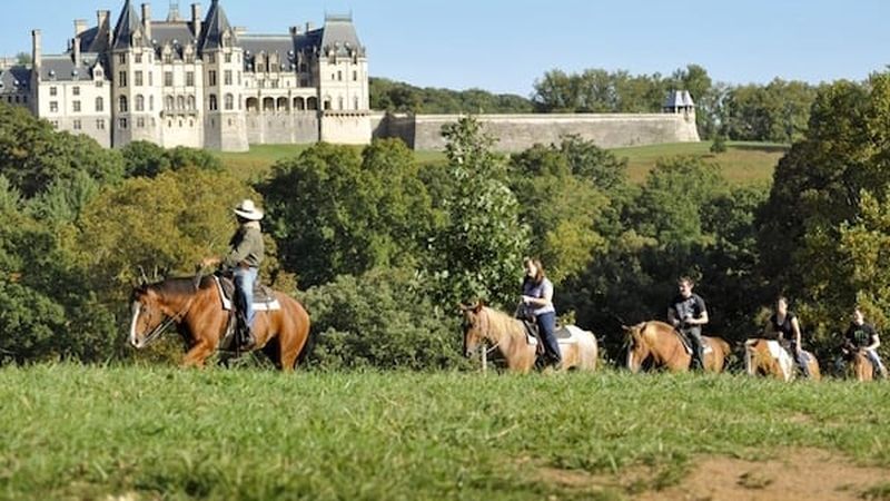 Guided trail ride behind Biltmore House. Photo credit: The Biltmore Company