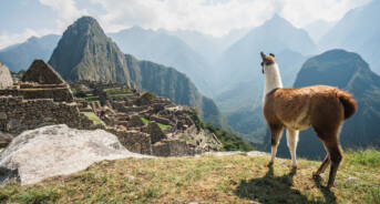 The ancient city of Machu Picchu, Peru.